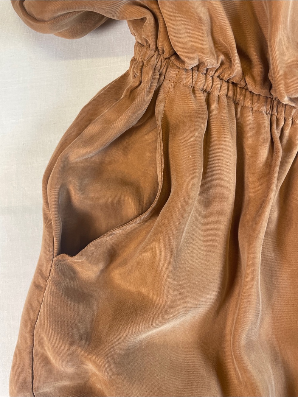 lovestitch Rust Brown Halter Wide-Leg Jumpsuit pockets minimalist luxury - Picture 2 of 10